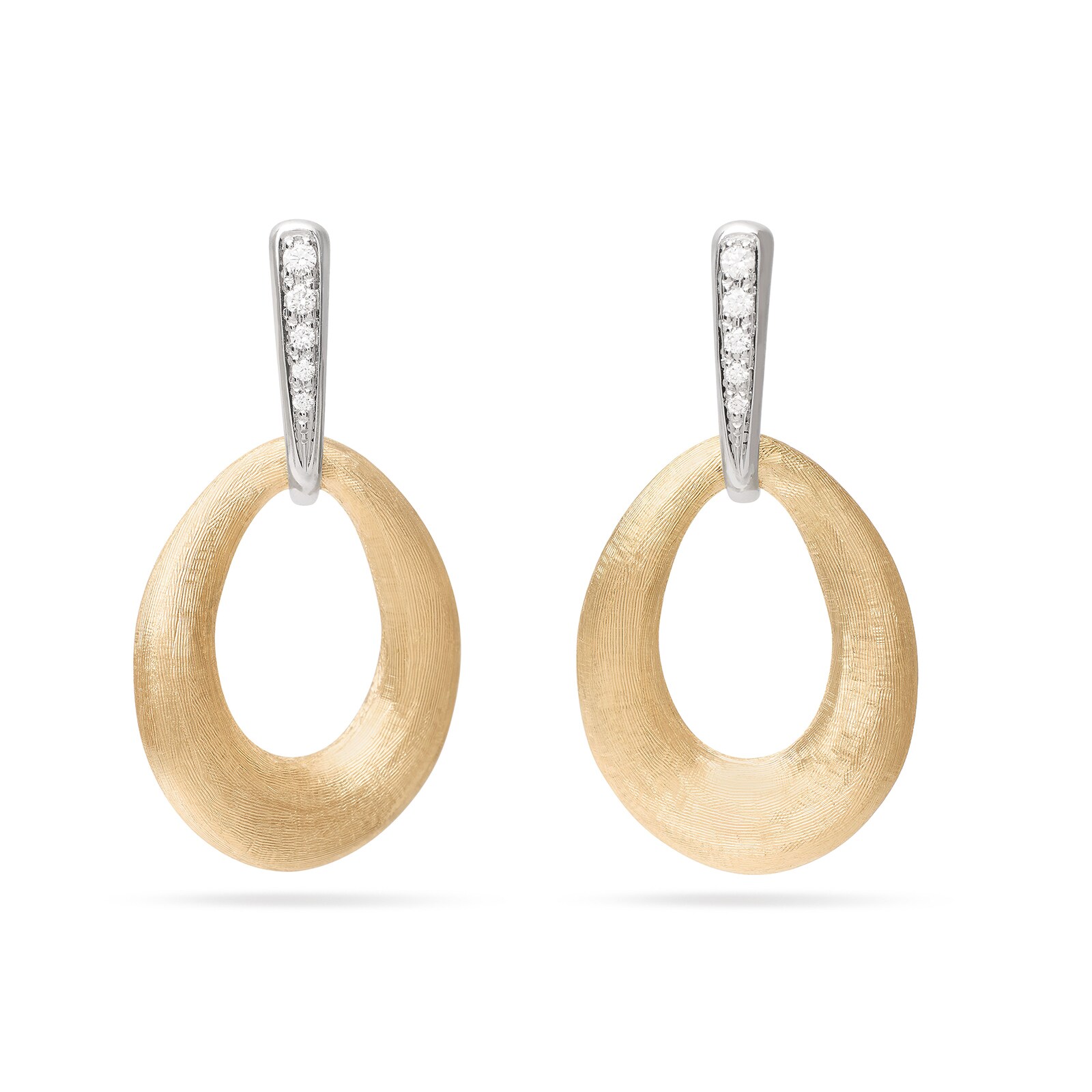Marco Bicego 18K Yellow Gold 0.09ctw Diamond Circular Drop Earrings