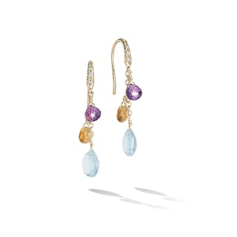 Marco Bicego 18K Yellow Gold Paradise 0.05ctw Mixed Gemstone Drop Earrings Marco Bicego 18K Yellow Gold Paradise 0.05ctw Mixed Gemstone Drop Earrings