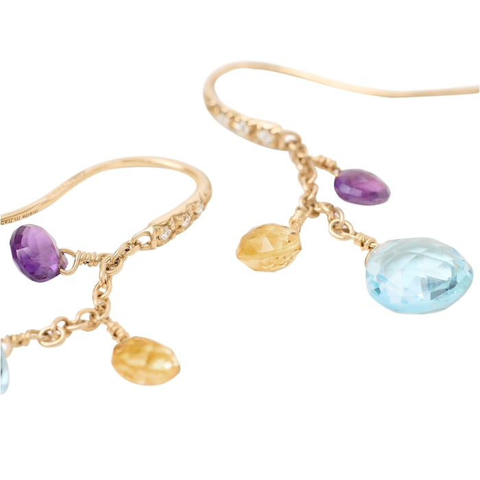 Marco Bicego 18K Yellow Gold Paradise 0.05ctw Mixed Gemstone Drop Earrings