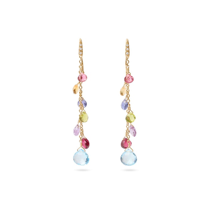 Marco Bicego 18K Yellow Gold Paradise 0.05ctw Mixed Gemstone Drop Earrings