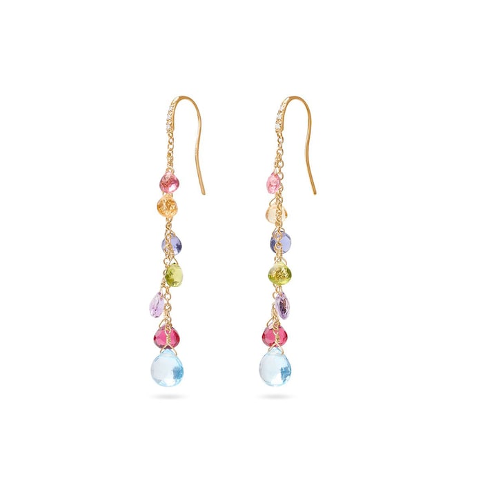 Marco Bicego 18K Yellow Gold Paradise 0.05ctw Mixed Gemstone Drop Earrings