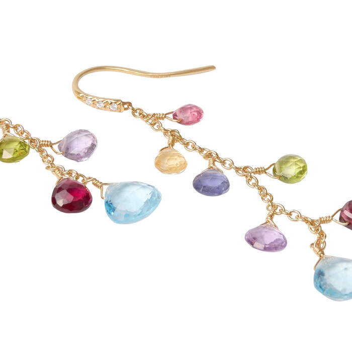 Marco Bicego 18K Yellow Gold Paradise 0.05ctw Mixed Gemstone Drop Earrings