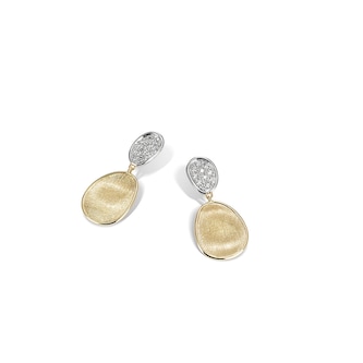 Marco Bicego 18K Yellow Gold Lunaria 0.18ctw Diamond Petal Drop Earrings Marco Bicego 18K Yellow Gold Lunaria 0.18ctw Diamond Petal Drop Earrings