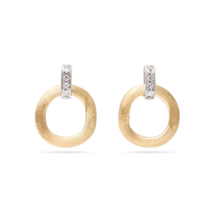 Marco Bicego 18K Yellow Gold Jaipur 0.08ctw Diamond Circular Drop Earrings