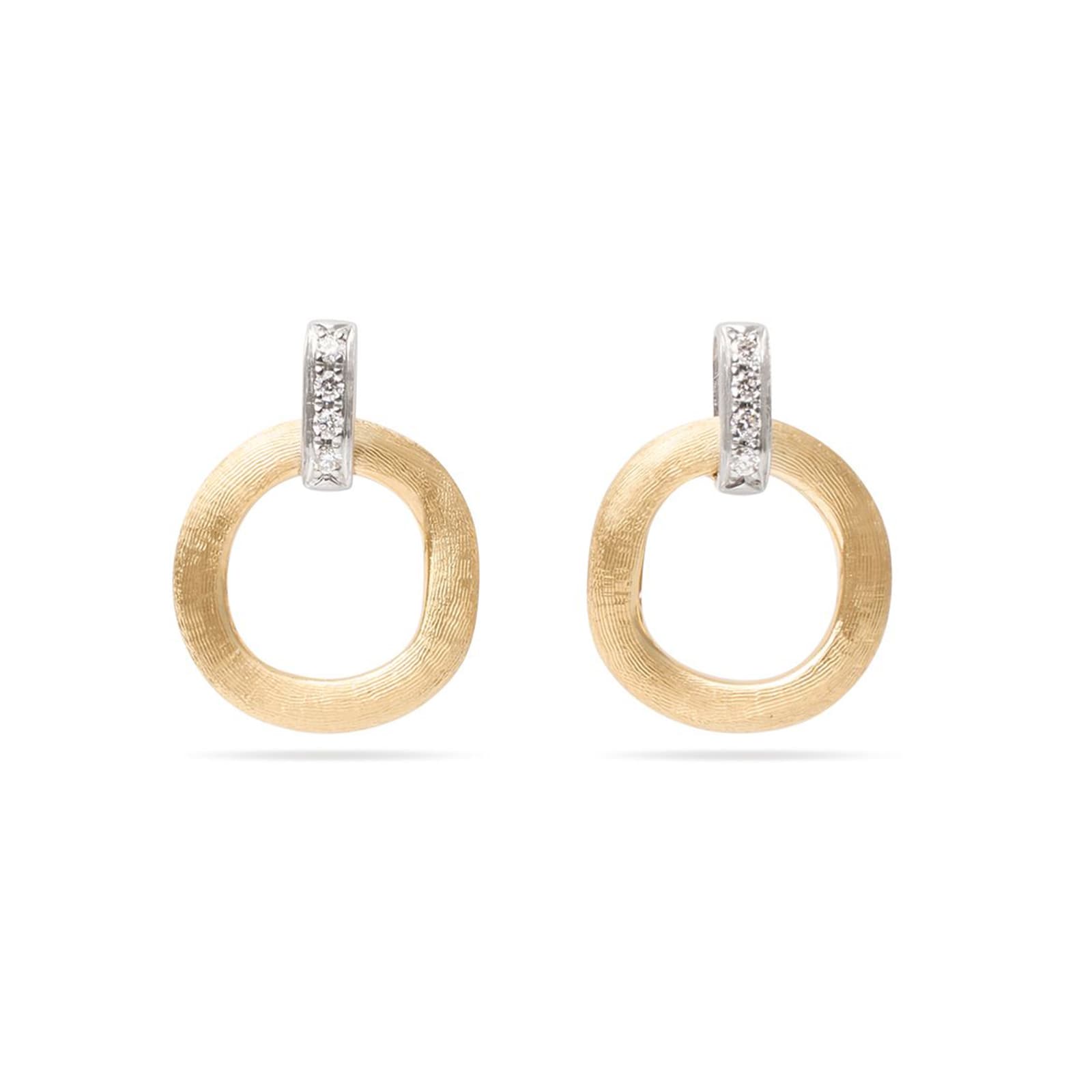 Marco Bicego 18K Yellow Gold Jaipur 0.08ctw Diamond Circular Drop Earrings