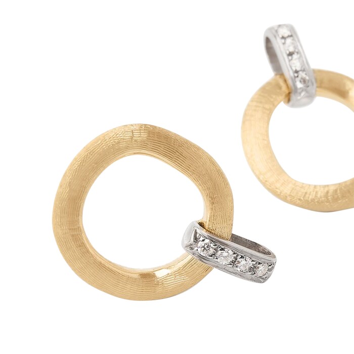 Marco Bicego 18K Yellow Gold Jaipur 0.08ctw Diamond Circular Drop Earrings