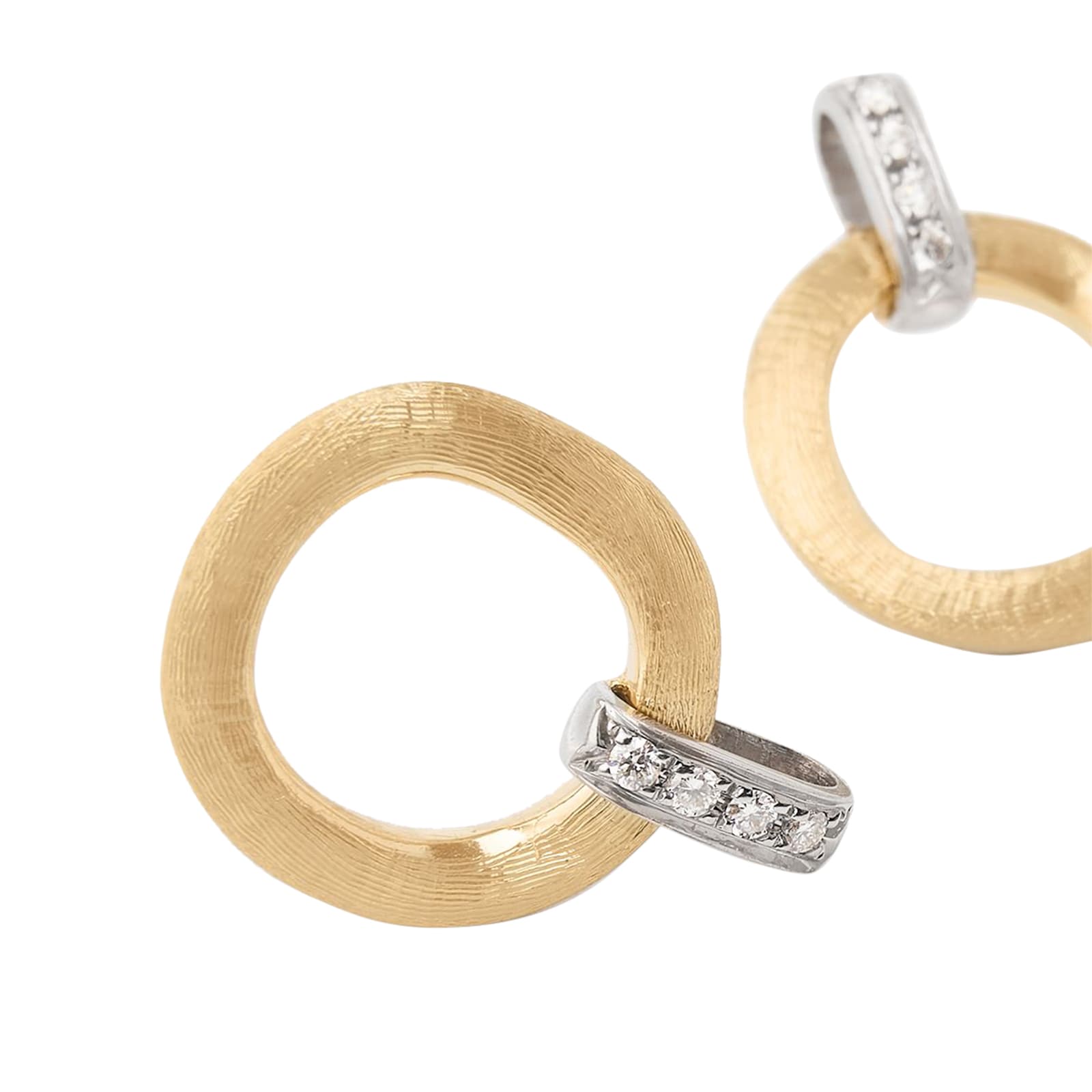 Marco Bicego 18K Yellow Gold Jaipur 0.08ctw Diamond Circular Drop Earrings