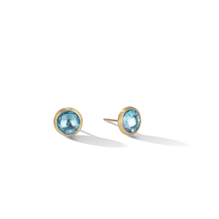 Marco Bicego 18K Yellow Gold Jaipur Blue Topaz Stud Earrings