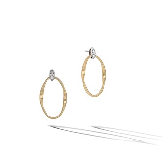 Marco Bicego 18K Yellow Gold Marrakech Onde 0.03ctw Diamond Drop Earrings