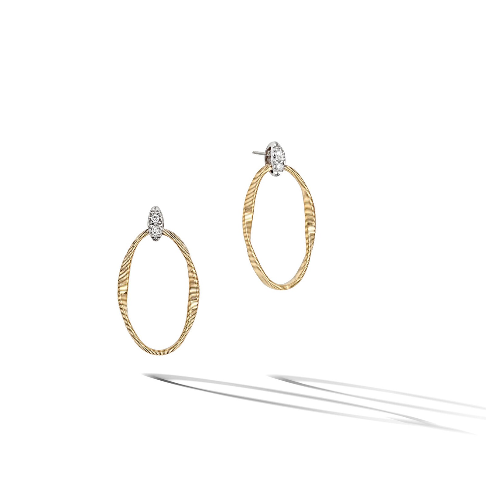 Marco Bicego 18K Yellow Gold Marrakech Onde 0.03ctw Diamond Drop Earrings