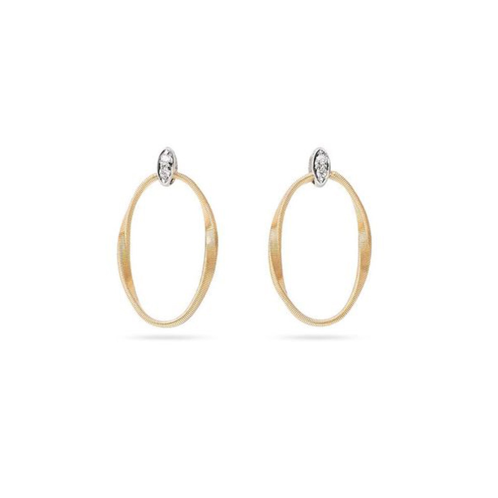 Marco Bicego 18K Yellow Gold Marrakech Onde 0.03ctw Diamond Drop Earrings