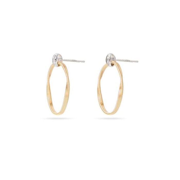 Marco Bicego 18K Yellow Gold Marrakech Onde 0.03ctw Diamond Drop Earrings