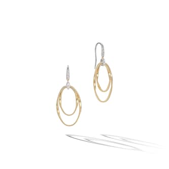 Marco Bicego 18K Yellow Gold Marrakech Onde 0.03ctw Diamond Double Drop Earrings Marco Bicego 18K Yellow Gold Marrakech Onde 0.03ctw Diamond Double Drop Earrings