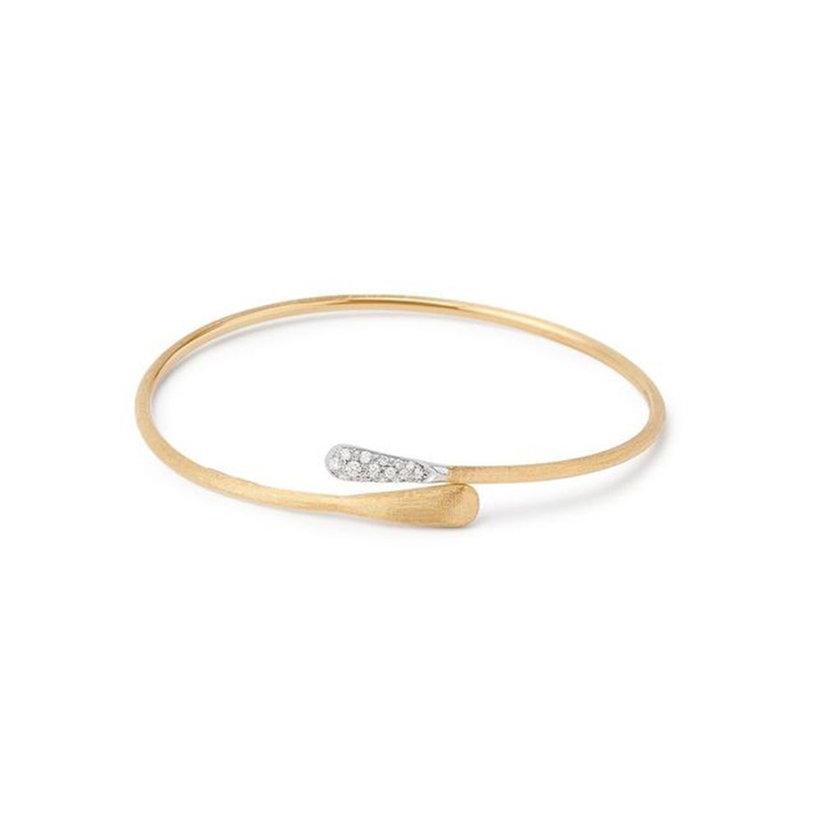 Marco Bicego 18K Yellow Gold Lucia 0.15ctw Diamond Bypass Bangle