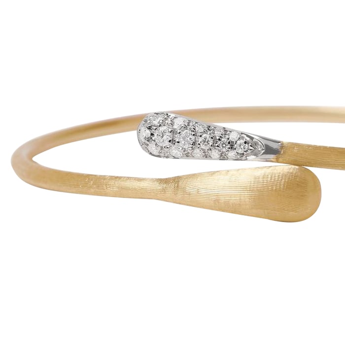 Marco Bicego 18K Yellow Gold Lucia 0.15ctw Diamond Bypass Bangle