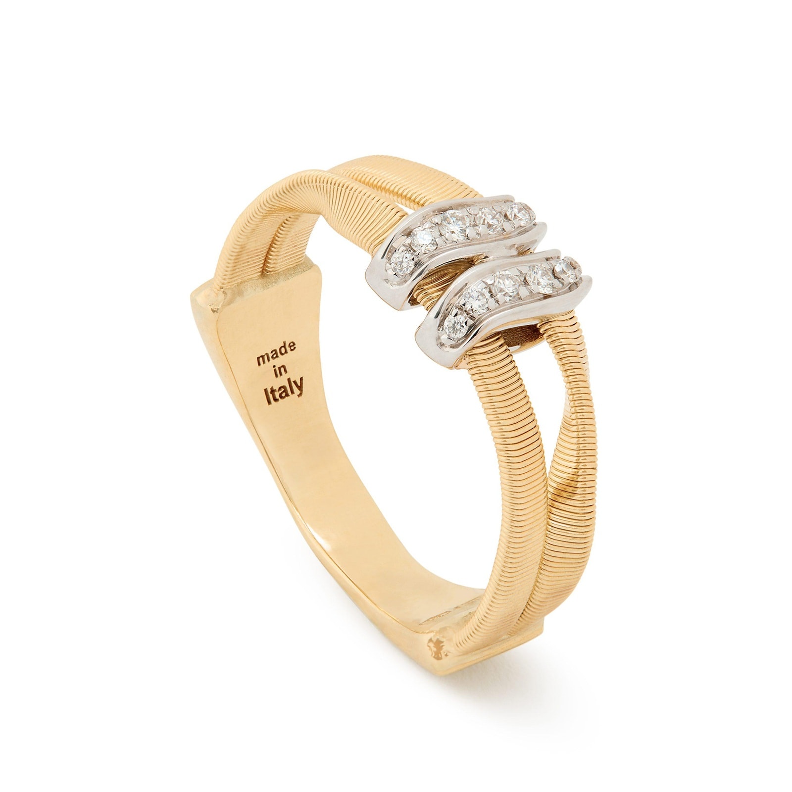 Marco Bicego 18ct Yellow Gold Marrakech Two Strand 0.86ct Diamond Ring Marco Bicego 18ct Yellow Gold Marrakech Two Strand 0.86ct Diamond Ring