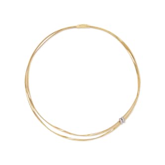 Marco Bicego 18ct Yellow Gold Marrakech Two Strand 0.86ct Diamond Necklace