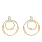 Marco Bicego 18ct Yellow Gold Marrakch Double Hoop Diamond Earrings