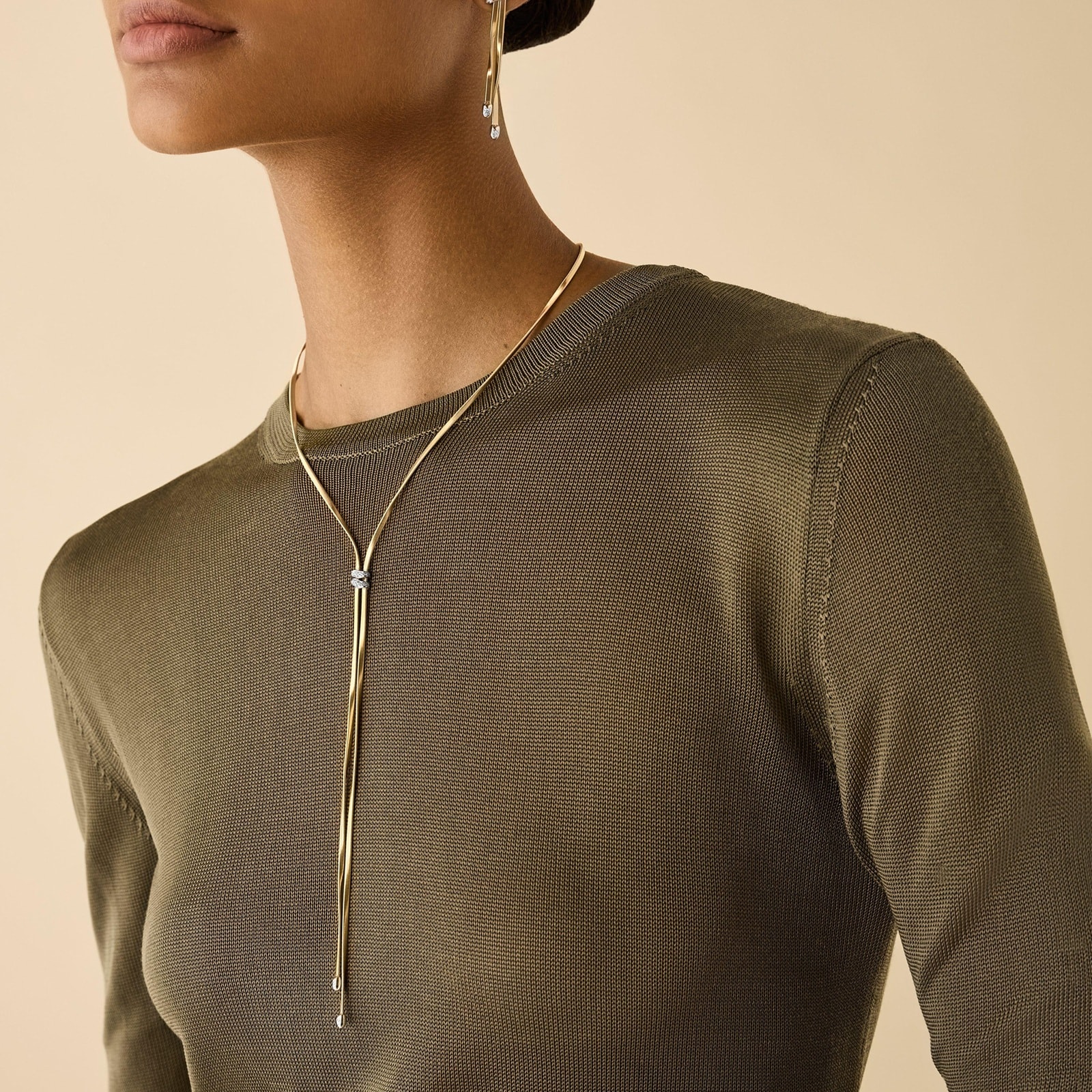 Marco Bicego 18ct Yellow Gold Marrkech Diamond 2 Strand Lariat Necklace Marco Bicego 18ct Yellow Gold Marrkech Diamond 2 Strand Lariat Necklace