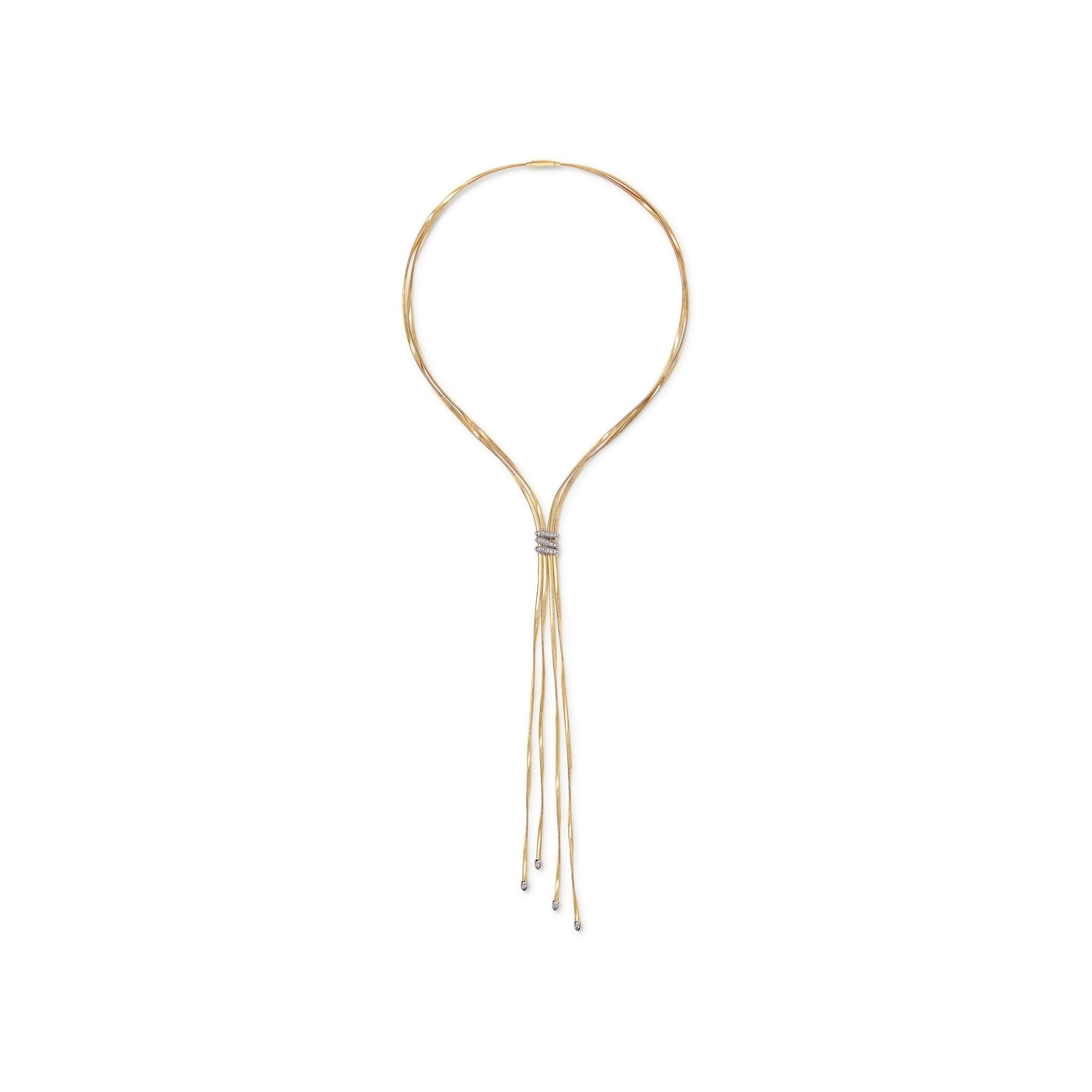 18ct Yellow Gold Marrkech Diamond 4 Strand Lariat Necklace