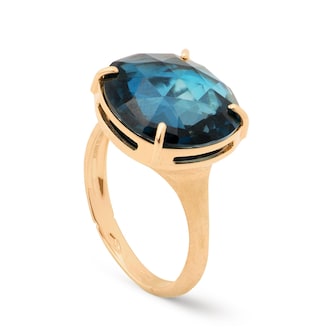 Marco Bicego 18ct Yellow Gold Jaipur Colour London Blue Topaz Cocktail Ring Marco Bicego 18ct Yellow Gold Jaipur Colour London Blue Topaz Cocktail Ring