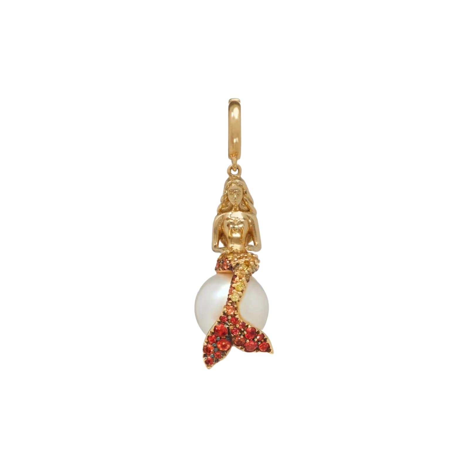 Annoushka Annoushka x The Vampire's Wife Mermaid Charm Pendant In 18ct Yellow Gold With Pearl And Sapphires