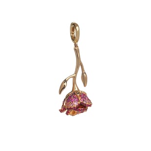Annoushka Annoushka x The Vampire's Wife Rose Charm Pendant in 18ct Yellow Gold With Sapphires