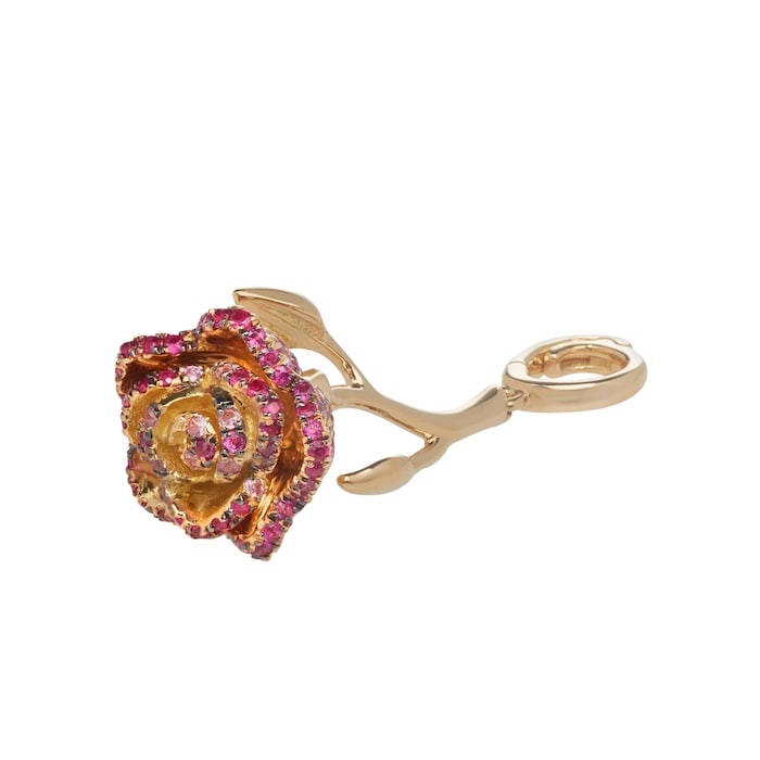 Annoushka Annoushka x The Vampire's Wife Rose Charm Pendant in 18ct Yellow Gold With Sapphires