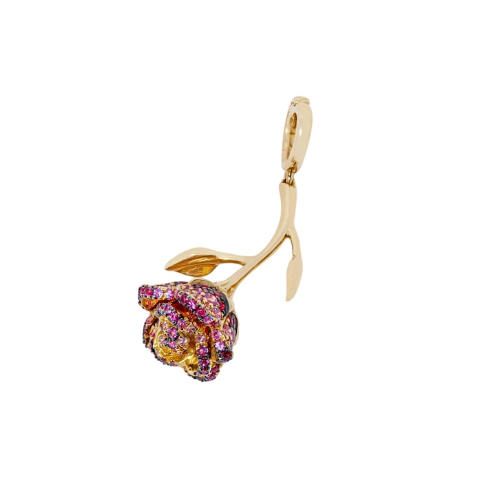 Annoushka Annoushka x The Vampire's Wife Rose Charm Pendant in 18ct Yellow Gold With Sapphires