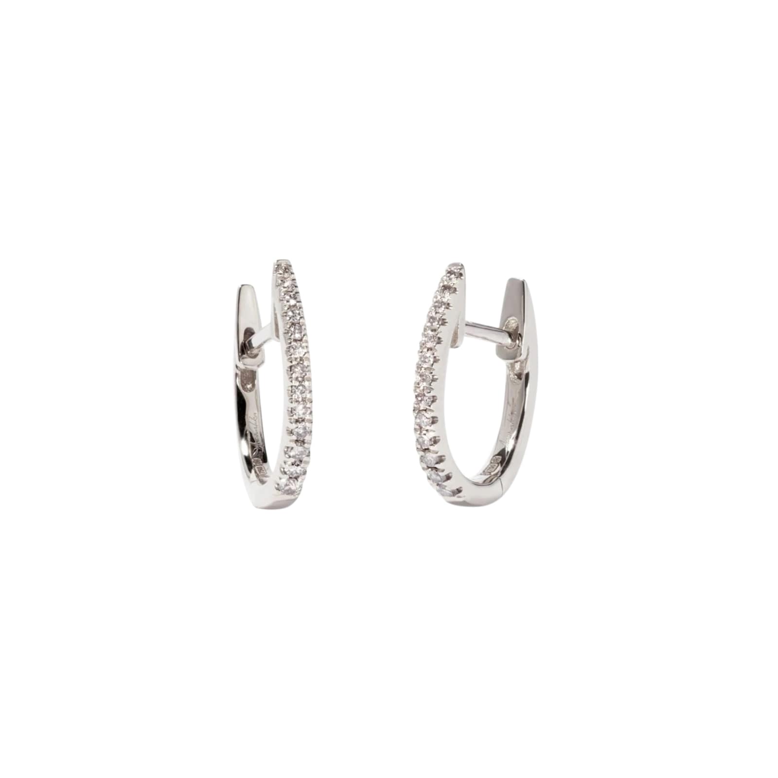 Annoushka Eclipse Fine Hoop Earrings In 18ct White Gold With Diamonds