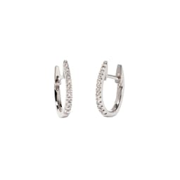37560196 - Eclipse Fine Hoop Earrings In 18ct White Gold With Diamonds