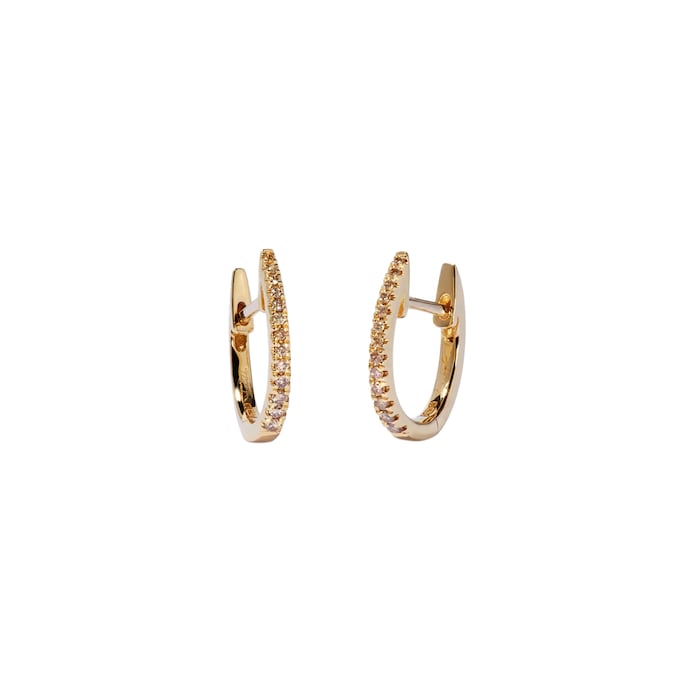 Annoushka Eclipse Fine Hoop Earrings In 18ct Yellow Gold With Diamonds