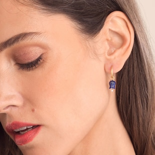 Annoushka Tulips Drop Earrings In 18ct Yellow Gold With Lapis Lazuli and Pearls