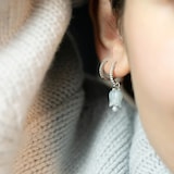 Annoushka Tulips Earring Drops In 18ct White Gold With Aquamarine And Pearls