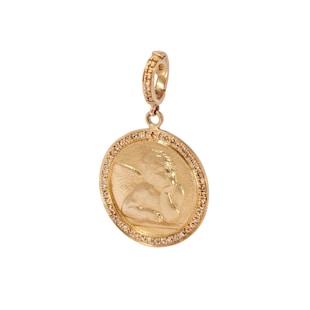 Annoushka Mythology Cherub Charm Pendant In 18ct Yellow Gold With Diamonds