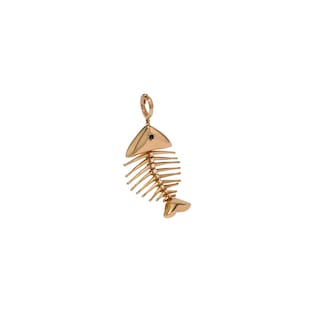 Annoushka Fish Bones Charm Pendant In 18ct Yellow Gold With Diamonds