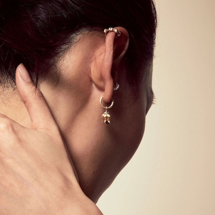 Annoushka Tulips Earring Drops In 18ct Yellow Gold With Briolette Spinel