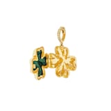 Annoushka Mythology Clover Locket Charm Pendant In 18ct Yellow Gold With Malachite & Diamonds