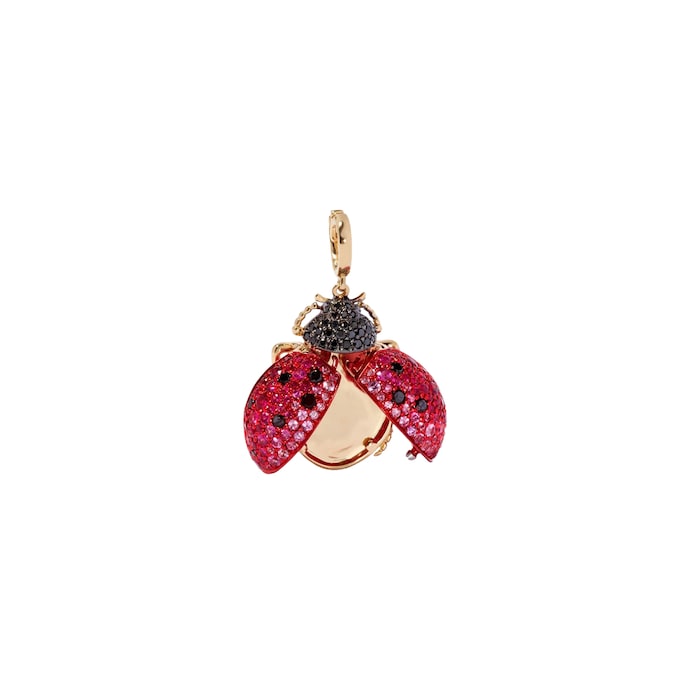 Annoushka Mythology Ladybird Locket Charm Pendant In 18ct Yellow Gold With Sapphire, Diamond & Ruby