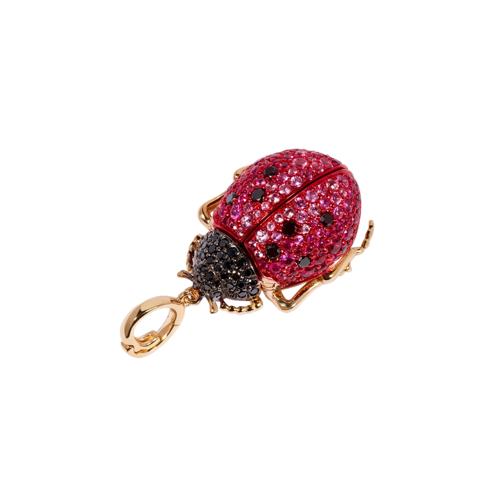 Annoushka Mythology Ladybird Locket Charm Pendant In 18ct Yellow Gold With Sapphire, Diamond & Ruby