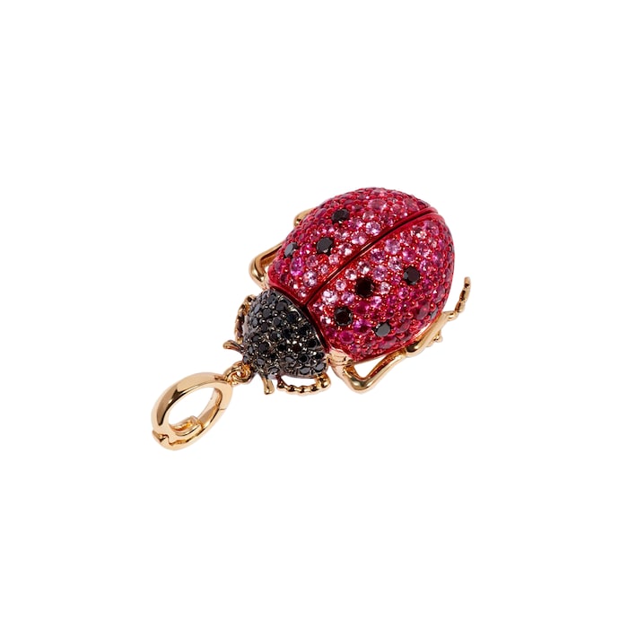 Annoushka Mythology Ladybird Locket Charm Pendant In 18ct Yellow Gold With Sapphire, Diamond & Ruby