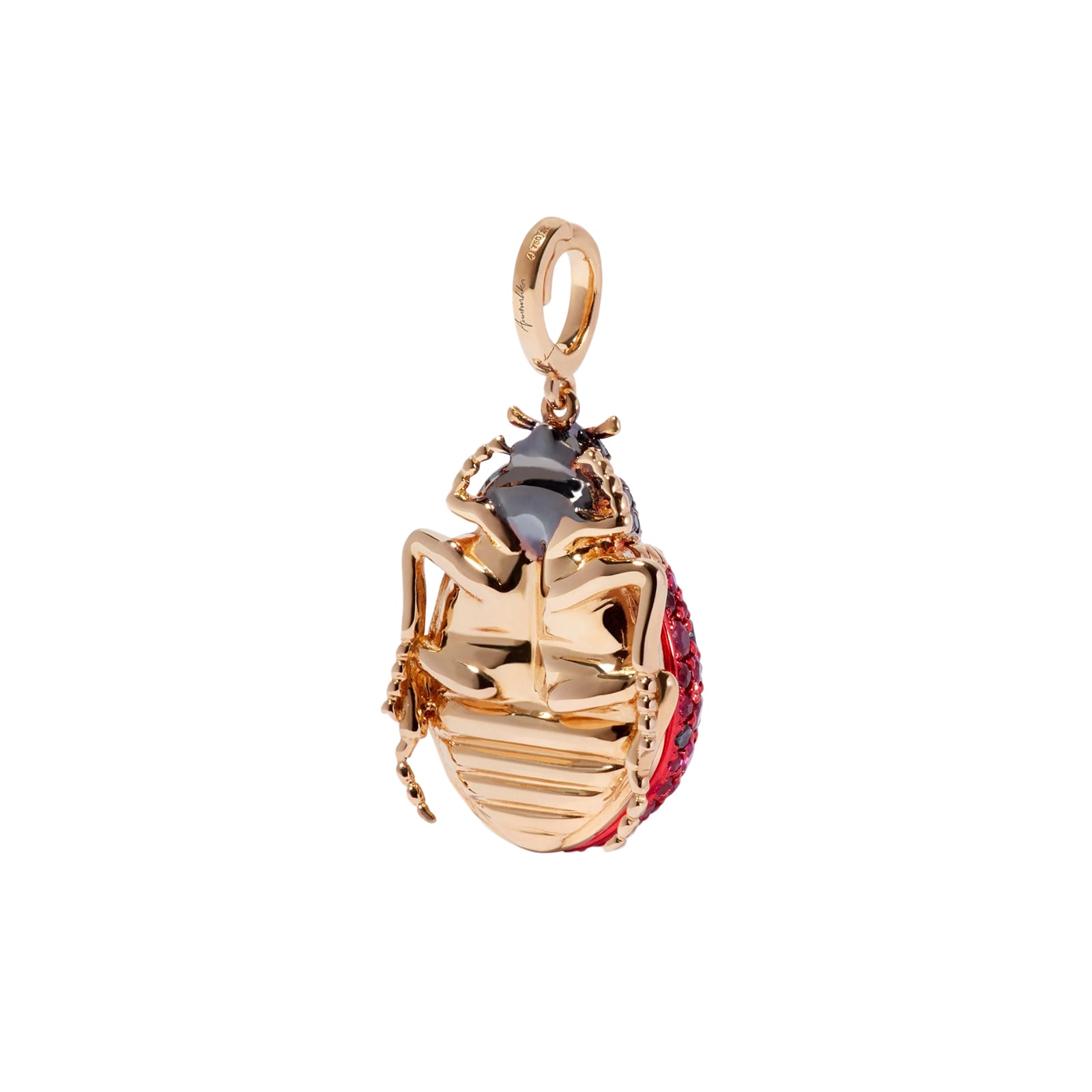 Annoushka Mythology Ladybird Locket Charm Pendant In 18ct Yellow Gold With Sapphire, Diamond & Ruby