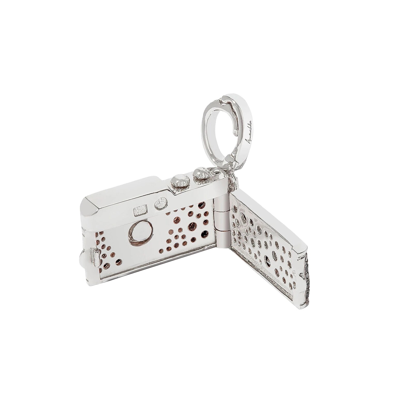 Annoushka Mythology Camera Locket Charm Pendant In 18ct White Gold With Diamonds