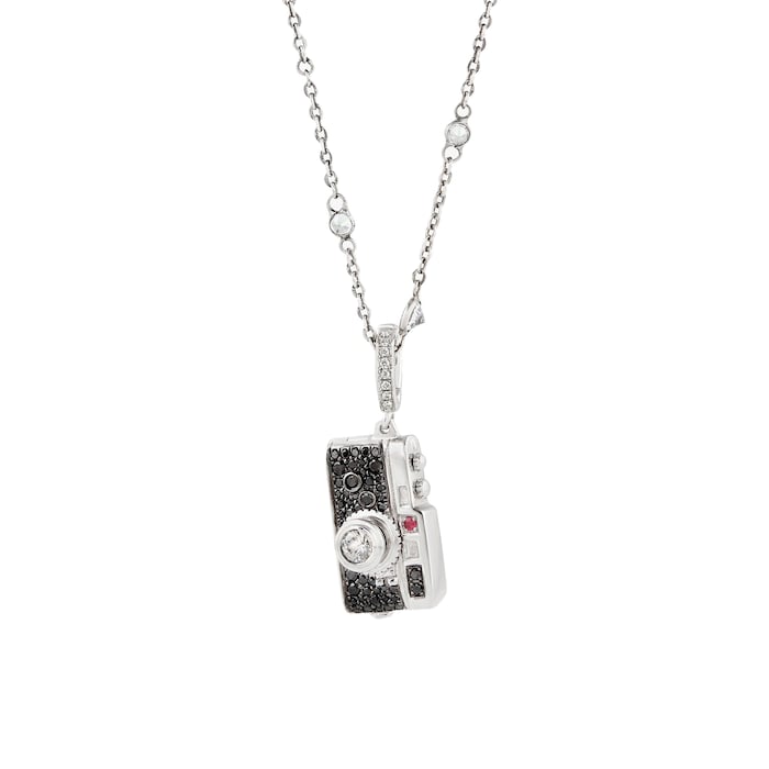 Annoushka Mythology Camera Locket Charm Pendant In 18ct White Gold With Diamonds