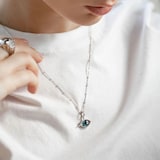 Annoushka Mythology Evil Eye Left Charm Pendant In 18ct White Gold With Topaz & Diamonds