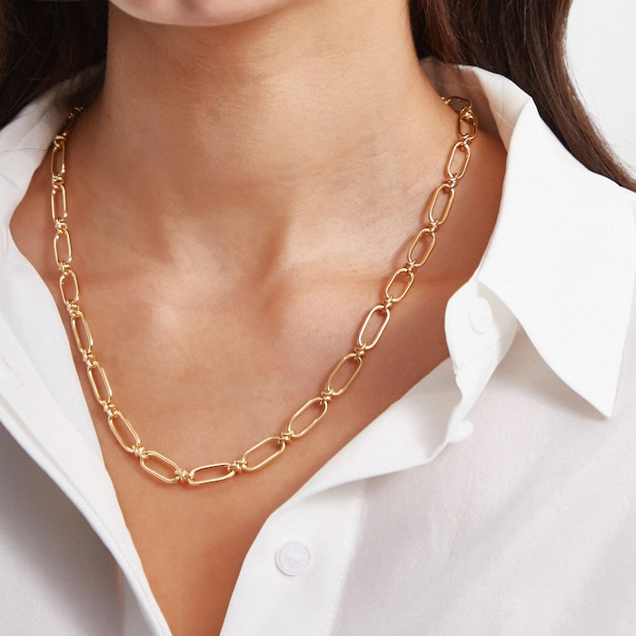 Annoushka Knuckle Bold Chain Necklaces In 14ct Yellow Gold