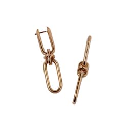 37560229 - Knuckle Double Hoop Earrings In 14ct Yellow Gold