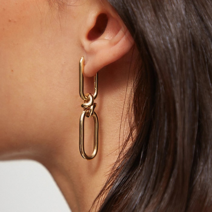 Annoushka Knuckle Double Hoop Earrings In 14ct Yellow Gold
