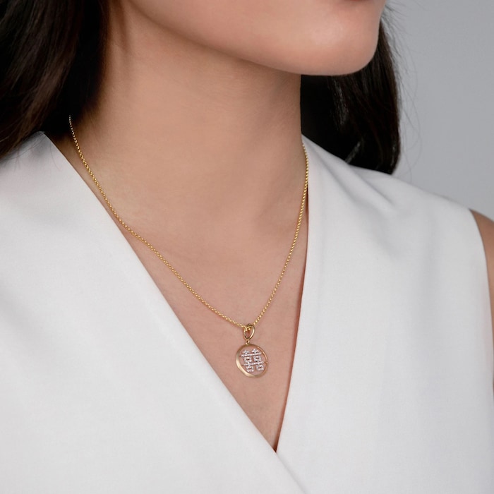 Annoushka Double Happiness Charm Pendant In 18ct Yellow Gold With Diamonds