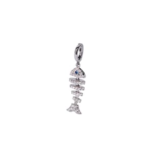 Annoushka Fish Bones Charm Pendant In 18ct White Gold With Diamonds